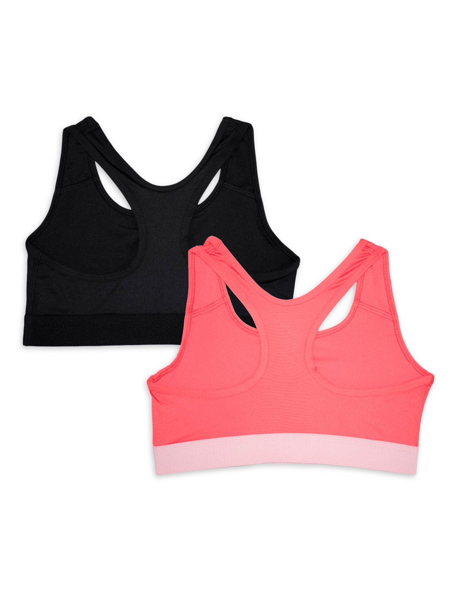 Athletic Works Girls Racerback Sports Bra, 2 Pack 