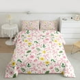 thumbnail image 2 of Manfei Lovely Bow Knot Bedding Comforter Set,Cartoon Daisy Flower Twin Comforter Sets,Pink Yellow Green Bedding Set For Girl,Luxury Bedroom Decor Reversible,2pcs, 2 of 8