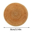 thumbnail image 3 of GUANGHONG Natural Hand Woven and Rattan Circular Straw Suitable for Tea Cup Rattan Cup Bottom Plate and Tableware Insulation Heat Pad Home Kitchen Life Coffee Small round Dining Table Set for 4 Modern, 3 of 7