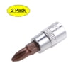 thumbnail image 1 of Unique Bargains 2 Pcs 1/4' Drive x #2 Phillips Bit Socket, Standard Metric, S2 & Cr-V Steel, 1 of 3