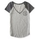 thumbnail image 1 of Camiseta gráfica Aeropostale Heathered Raglan para mujer, gris, mediana Aeropostale Camiseta gráfica, 1 of 2