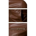 thumbnail image 4 of IROINNID Men's Long Sleeve Faux Leather Short Jacket Solid Color Leisure Work Clothes Leather Coat Pocket Fitted Jacket Suit Coat, 4 of 4