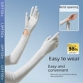 thumbnail image 1 of Guantes de protección solar de nailon de seda helada para mujer, de verano, antiultravioleta, con protección solar de manga larga Ice Sense, con tapa abatible para los dedos, 1 of 2