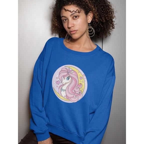 Unicorn With Long Lilac Mane Sweatshirt Women's -Image by Shutterstock