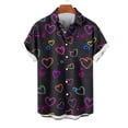 thumbnail image 2 of Awdenio Shirts for Men Hawaiian Shirt for Men Casual Button Down Shirt Short Sleeve Valentine's Day Heart Beach Print Tropical Hawaii Shirts, 2 of 4