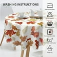 thumbnail image 5 of Fall Leaf Round Tablecloth 60 Inch Thanksgiving Autumn Leaves Decorative Harvest Table Cloth Polyester Fabric Maple Leaf Season Table Cover for Home Kitchen Outdoor Indoor Party, 5 of 6