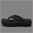 thumbnail image 7 of oqasdz Womens Slippers Summer Thick Sole Soft Non Slide Flip Flops Outdoor Beach Vacation Solid Color Slippers Casual Wear,Black, 7 of 7