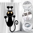 thumbnail image 4 of LLC Black Humorous Cat DIY Shower Curtain with Hooks 120 * 180cm, 4 of 5