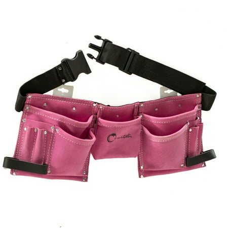 

Cheetah: Women Suede Leather 10 Pocket Tool Apron Fuchsia Color