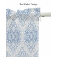 thumbnail image 5 of Blue Paisley Floral Linen Curtain Valance for Bedroom/Bathroom/Kitchen/Living/Dining Room Window,Traditional Oriental Ethnic Mandala Boho Pocket Topper Drapes Decorative Cafe Drapery Panel 60"x18", 5 of 6