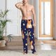 thumbnail image 2 of Fotbe Corgi Lying With Moons And Stars Pantalones de Pijama para Hombre, Pantalones de Dormir, Pantalones de Casa con Cintura Ajustable y Bolsillos-XX-Large, 2 of 6
