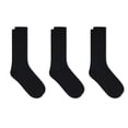 thumbnail image 4 of Clarks Men's Black Solid Casual Crew Socks with Ribbed Welt, 3 Pack, 4 of 4