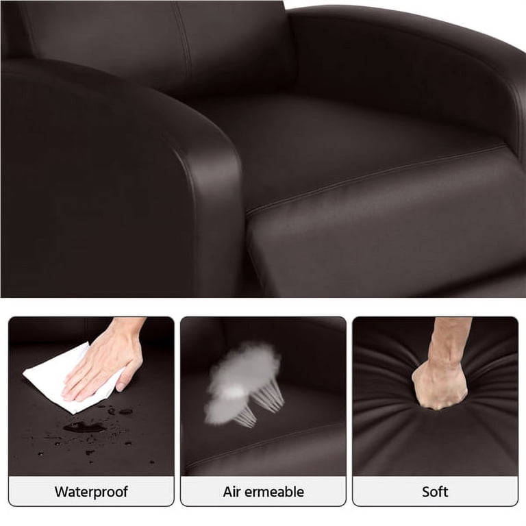 Yaheetech 2-Piece Manual Recliner Set, Brown Faux Leather photo 4