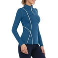 thumbnail image 3 of Women's Long Sleeve Thermal Workout Tops Zip Athletic Sweatshirt 1/4 Pullover Collar Sports Shirts, 3 of 6
