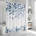thumbnail image 6 of Blue Leaves Shower Curtain, Waterproof Shower Curtains for Bathroom, Summer Botanical Washable Fabric Bathtub Curtain Set Bath Decor with 12 Hooks Long 72"x84", 6 of 8