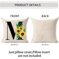 thumbnail image 2 of Monogram Letter M Sunflower Pillow Covers 18x18 Inch,Spring Decor Throw Pillow Case Cushion Cover Summer Farmhouse Decor for Couch Sofa,Family Last Name Initial Pillow Case,Home Decorations, 2 of 6