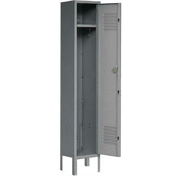 1-Tier 1 Door Locker, 12"Wx15"Dx60"H, Gray, Assembled