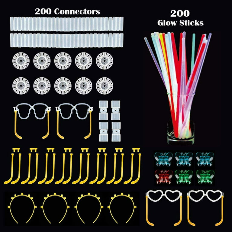 Glow Sticks, Glow in Dark Party Supplies,with Bracelet Butterfly Connectors,flower,glow Neon Necklaces For Kids Party Festival(164pcs)