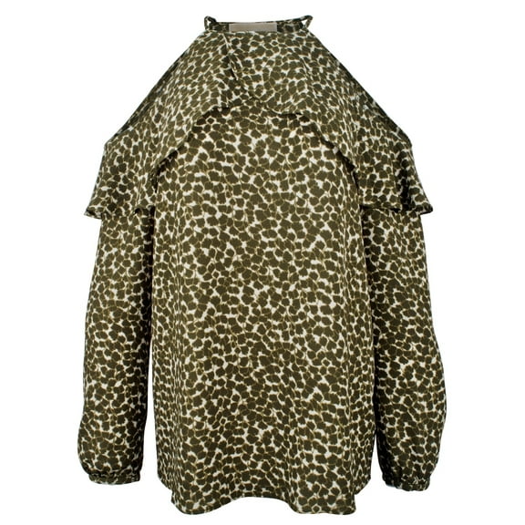 Women's Cold Shoulder Ruffle Top Blouse-I-S