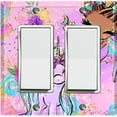thumbnail image 1 of Metal Light Switch Plate Cover Purple Unicorn Rose Fairy Universe UNI007, 1 of 13