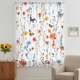 thumbnail image 3 of Elegant Spring Floral Sheer Curtains 72 Inches Long, Watercolor Botanical Butterfly Light Filering Curtains, Breathable Simi Curtain Privacy Drapes for Living Room Bedroom Window Treatment, 3 of 9