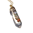 thumbnail image 4 of Natural Colorful Crystal Agate Love Small Ornaments Irregular Pendant Gift Box Wooden Box Set, 4 of 8