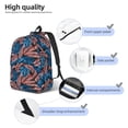 thumbnail image 4 of Honeii Tropical Leaves Print Canvas College Laptop Backpack, Durable Rucksack Travel Notebook Bag School Backpack Book Bag for Men Women-Small, 4 of 7