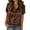 Brown, variant on BiZtdJrK Satin Button Down Shirts for Women Lapel Short Sleeve Dressy Casual Blouses Business Work Dress Shirt with Chest Pocket Black S