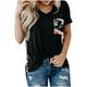 thumbnail image 2 of Puntoco moda mujer manga corta cuello redondo impreso Pachwork bolsillos tops blusa Puntoco Puntoco-8871, 2 of 9