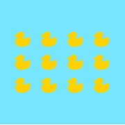 Set of 12 Vinyl Wall Art Decals - Little Ducks - 5" x 5" Each - Cute Fun Home Indoor Outdoor Bedroom Living Room Apartment Nursery - Shower Bath Time Nursery Playroom Decor (5" x 5", Yellow)