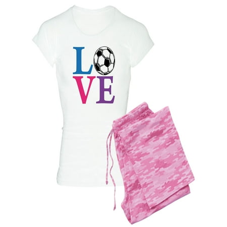 

CafePress - Multi2 Soccer LOVE - Women s Light Pajamas