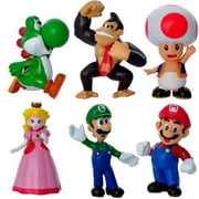ZIYIXIN 6pcs/set Baby Toys Super Mario Bros 1.5-2.5inch Figure Toy