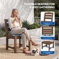 thumbnail image 5 of KINGYES 6 Piece Patio Dining Set, HDPE Outdoor Table and Chairs with Bench, Brown, 5 of 12