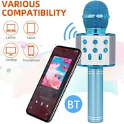 JOOAN Wireless Bluetooth Karaoke Microphone,Rechargeable Kids Microphone Karaoke Machine,Professional Handheld Karaoke Mic Speaker Home KTV Kids Birthday Party - Best Gifts for Kids Adults (Blue)