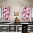 thumbnail image 2 of Set of 2 Halloween Caf Curtains with Skeleton and Pumpkin Print, Spooky Horror Themed Rod Pocket Kitchen Panels 27.5x39in(70x99cm)Kitchen Curtains, 2 of 4