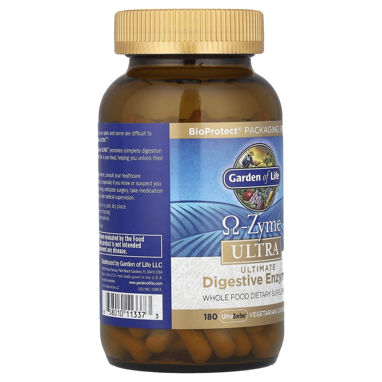 Garden of Life Plant-Based Digestion Support Capsules - Omega-Zyme