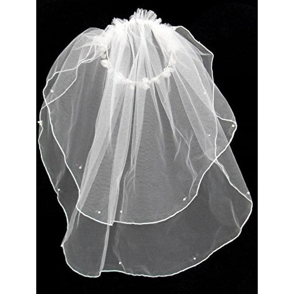 Girls 1st Communion Wedding White Veil 2 Layers Tulle Headpiece 22"