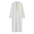 thumbnail image 1 of Afdoent Shirts For Men Male Middle Arab Pocket Button Large Size Robe Vacation Beach Tops, 1 of 4