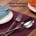 thumbnail image 5 of Fit Meal Prep 1000 Pack Disposable Paper Placemats, 14 x 10 Inch Burgundy with Decorative Wavy Scalloped Edge for Restaurant Catering Dining Table, Baby Kids Birthday Parties, 5 of 7