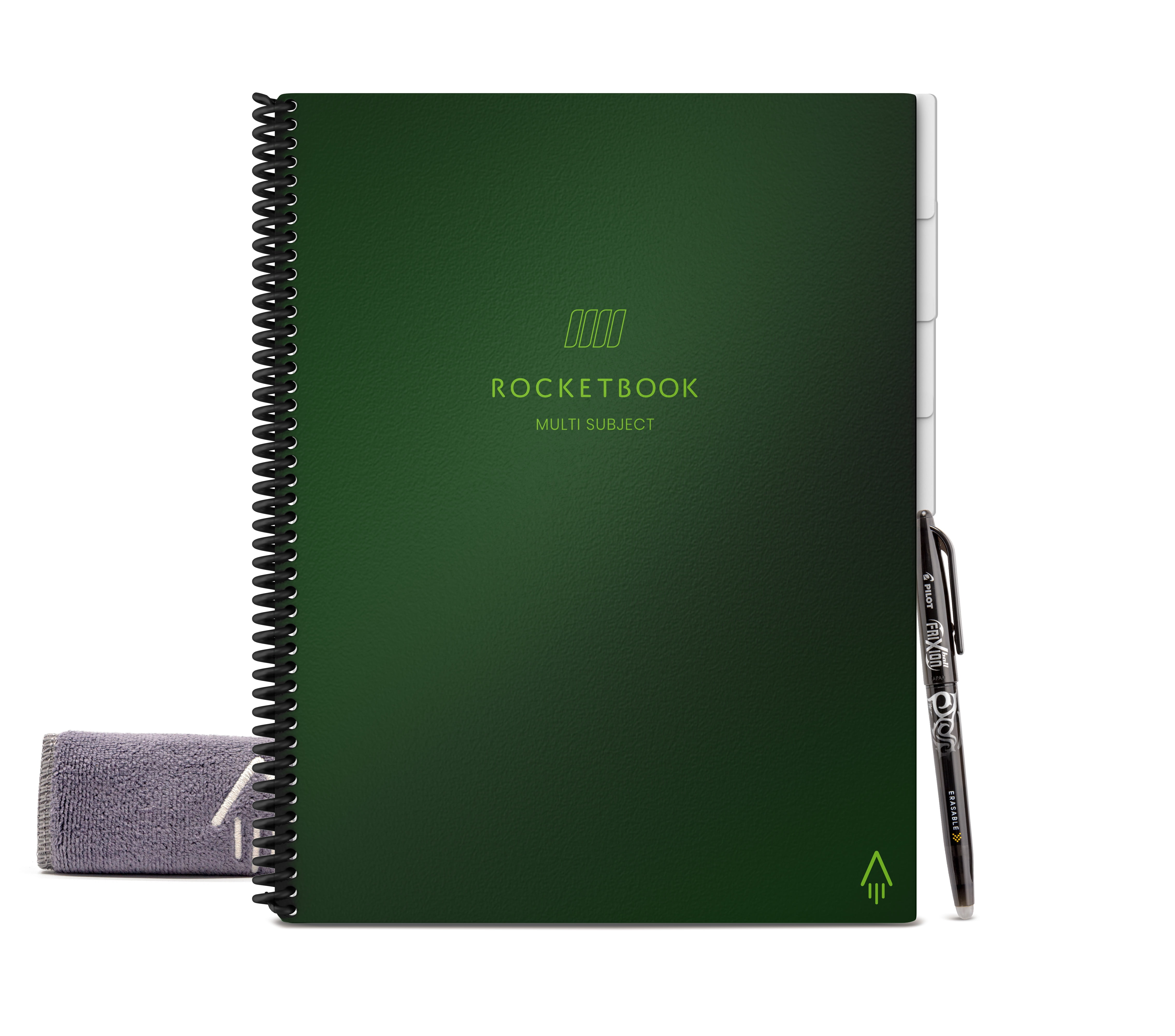 Rocketbook MultiSubject Smart Reusable Notebook, Lined, 70 Pages, 8.5" x 11", Green