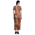 thumbnail image 3 of Moomaya Long Bodycon Maxi Dress For Womens Short&nbsp;Sleeve V neck Printed Jersey T-shirt Dress, 3 of 6