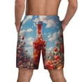 thumbnail image 2 of Lsque Mens Swim Trunks Tomato Field Bottle Pattern - Bathing Suit Compression Liner - Beach Swim Shorts Swimwear - (S-3XL) - Stretch Quick Dry -Small, 2 of 9