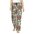 thumbnail image 2 of Goofa Rose Flowers Printed Soft Pajama Pants for Women, Wide Leg Comfy Casual Lounge Yoga Pants-Medium, 2 of 9