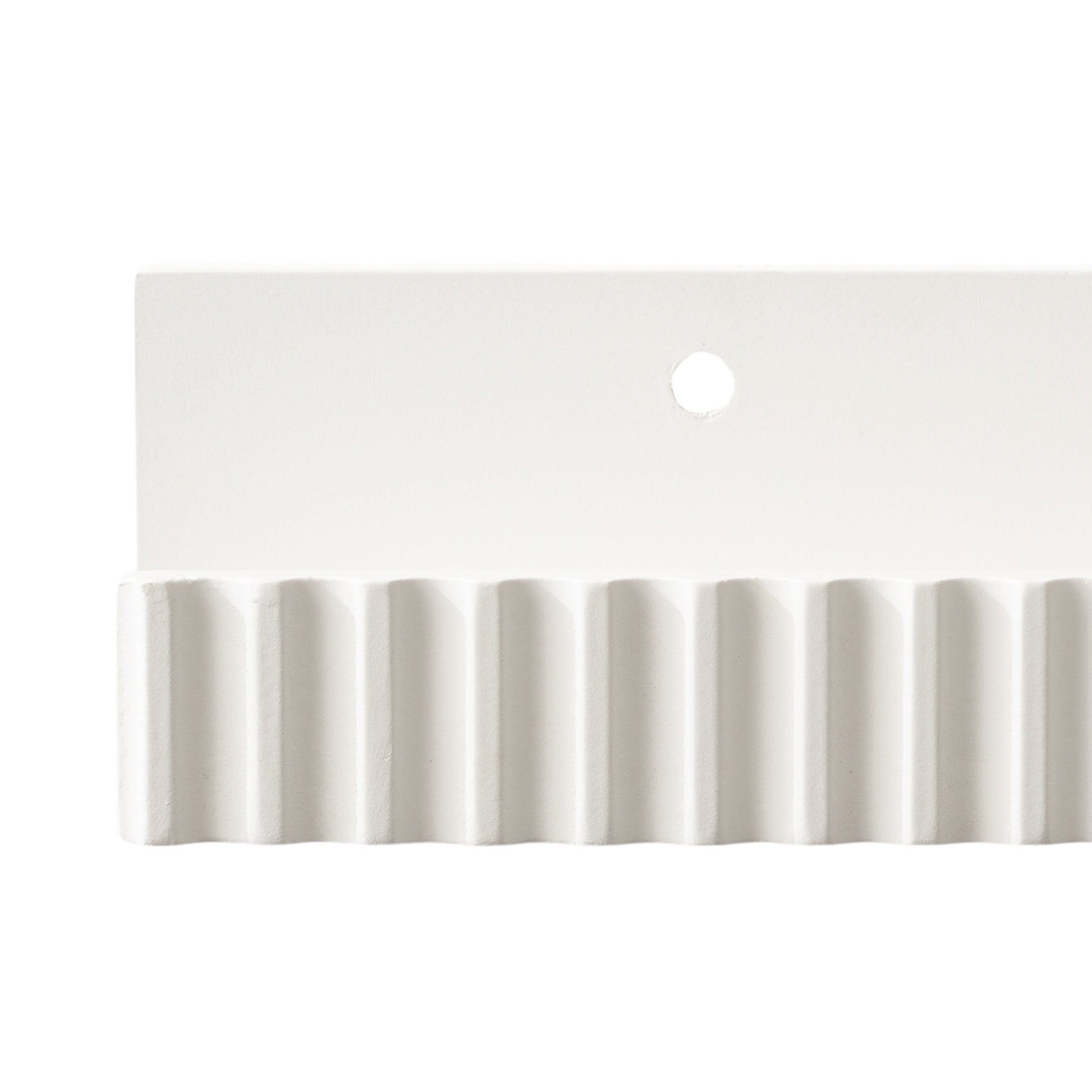 Kate and Laurel Furrow Modern Wood Photo Display Ledges, Set of 2, 24 Inches, White, Scalloped Floating Picture Ledge Shelf Set with Lip for Use as Nursery Book Shelves or Gallery Wall Decor
