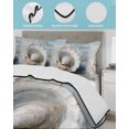 thumbnail image 4 of Coastal Seashells King Size Down Alternative Comforter, Lightweight Comforter Quilt Bedding Set with Pillow Shams Rustic Nautical Oil Abstract Painting All Seasons Bed Comforter Duvet Insert 96"x106", 4 of 7