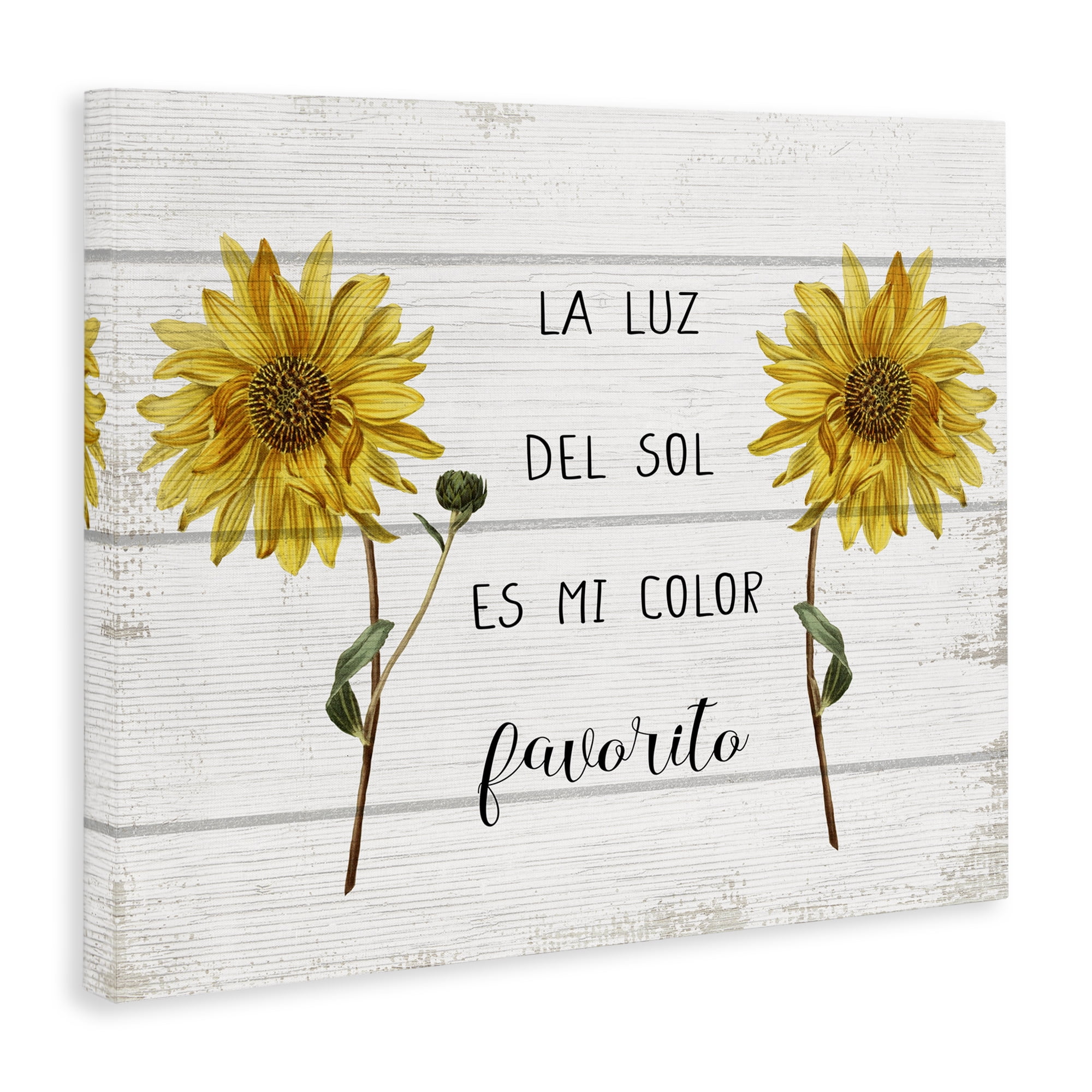 Stupell Industries La Luz Del Sol Inspirational Quotes & Sayings Painting Wrapped Canvas Art Print Wall Art, 20 x 16