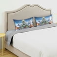 thumbnail image 5 of Dailycode Satin Pillow Case King Silk Pillow Cover for Hair and Skin Envelope Closure Christmas Tree House Snow 20"x40", 5 of 9