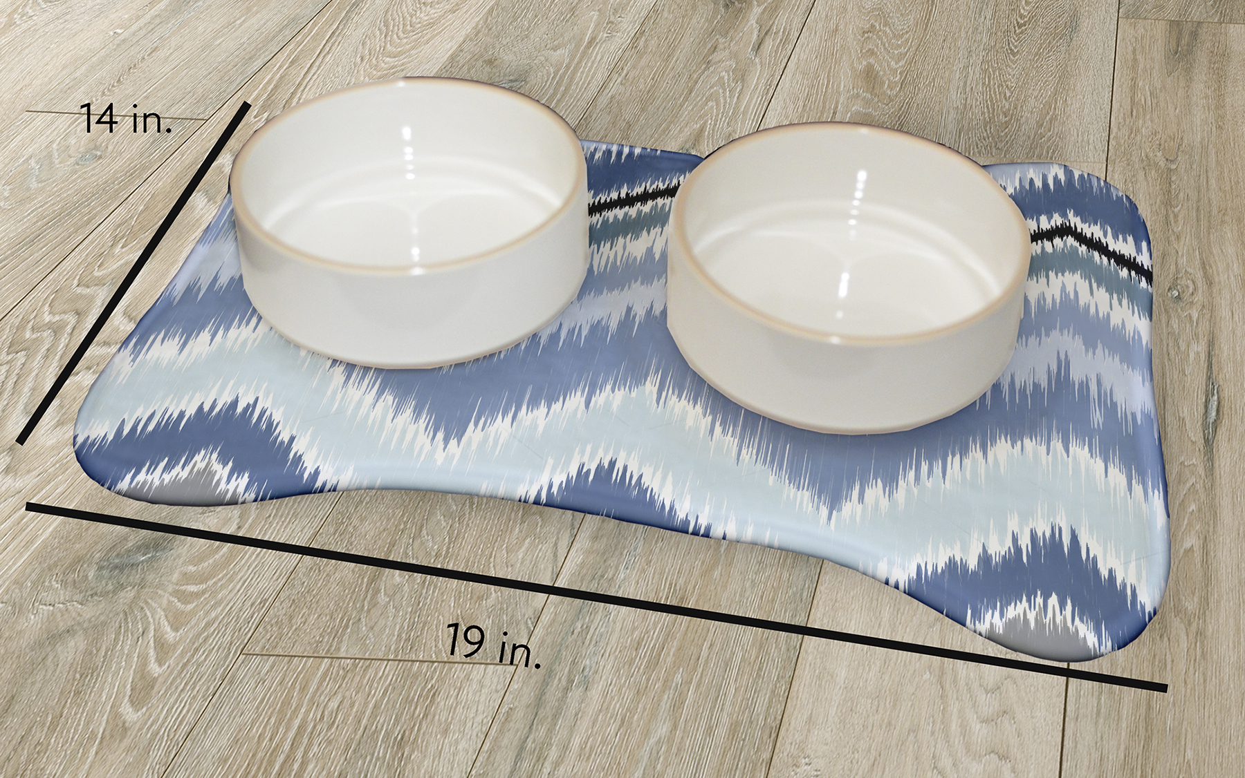 Simply Daisy Chevron Rug Bone Shape Pet Feeding Mat for Dogs