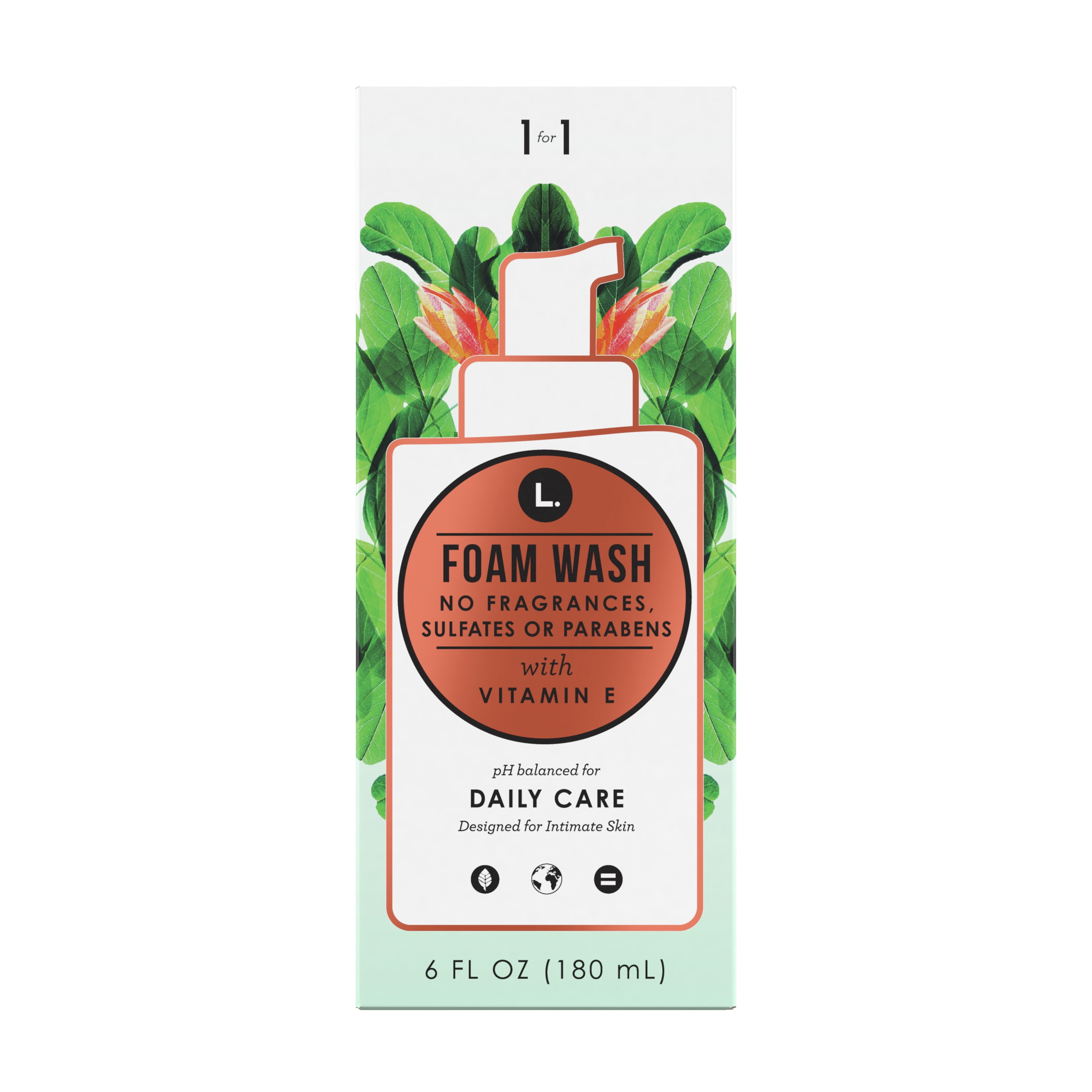 L. Fragrance Free Daily Care Foaming Wash, pH Balanced, Free from Fragrances, Sulfates or Parabens, 6 fl oz