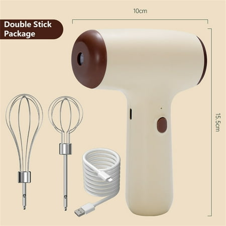 

Mini Wireless Hand Mixer Electric Cordless Handheld Mixer 3-Speed Portable Egg Mixer Adjustable Cream Food Beater USB Rechargeable Egg Whisk with Double Egg Sticks for Kitchen Baking Cookies
